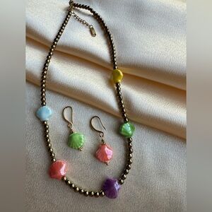 Colorful ceramic beads Necklace and Earring Set